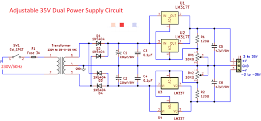 可調雙電源電路